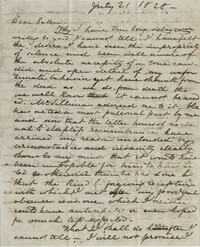 Letter from Drayton Grimke to his father, Thomas S. Grimke, July 21, 1828