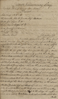 Letter to John F. Grimke from John Troup with attached minutes from a Freemason's meeting, March 24, 1791