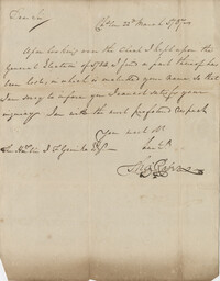 Letter to John F. Grimke from Thomas Roper, March 22, 1787