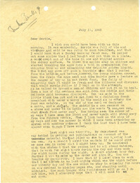 Letter from Sidney Jennings Legendre, July 11, 1943