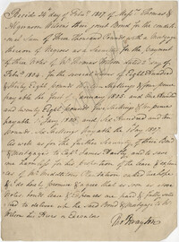 Promissory note from Thomas Drayton to return a security deposit to Algernon and Thomas Wilson once debts had been paid, February 24, 1807