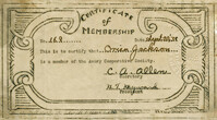 Membership certificate for the Avery Cooperative Society