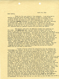 Letter from Sidney Jennings Legendre, April 26, 1943