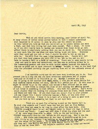 Letter from Sidney Jennings Legendre, April 21, 1943