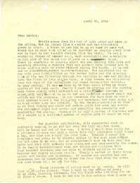 Letter from Sidney Jennings Legendre, April 23, 1943