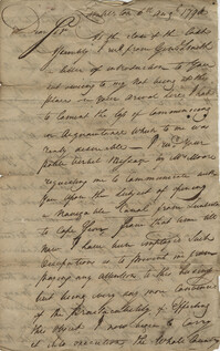 Letter to John F. Grimke from General Willis, August 6, 1796