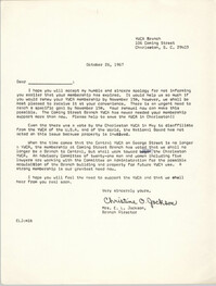 Letter from Christine O. Jackson, October 26, 1967