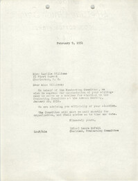 Letter from Laura McFall to Lucille Williams, February 9, 1951