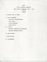 Agenda, ACT-SO Planning Committee, NAACP, May 5, 1993
