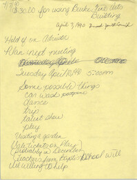 Handwritten Minutes, General Membership Meeting, Charleston Youth Council, April 7, 1990