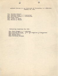 Y.W.C.A. Members Elected to Committee of Management and Nominating Committee, 1951