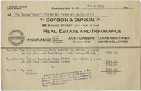 Insurance Statement, The Young Women's Colored Christian Association of Charleston, S. C., February 1, 1923