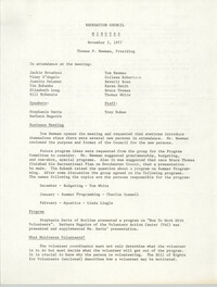 Minutes to the Recreation Council, November 2, 1977