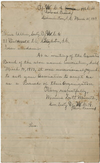 Letter from Monimia Scott Macbeth to Miss Allen, March 25, 1918