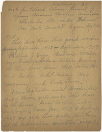 Minutes to the National War Work Council, Coming Street Y.W.C.A., September 30, 1918