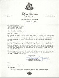 Letter from Frances McCarthy to Dwight James, August 21, 1991