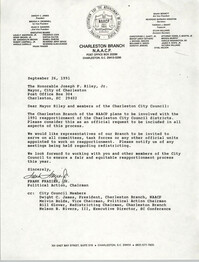 Letter from Frank Frazier, Jr. to Joseph P. Riley, Jr., September 26, 1991