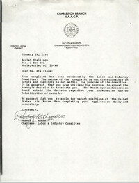 Letter from Brenda C. Murphy to Beulah Stallings, January 16, 1991