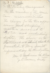 Letter from A. Anderson and J. L. Pearson to the Board of Management