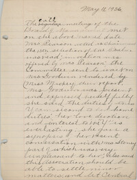 Minutes to the Board of Management, Coming Street Y.W.C.A., May 11, 1926
