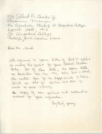 Letter From the Y.W.C.A. of Charleston to Arthur N. Brooks, Jr.