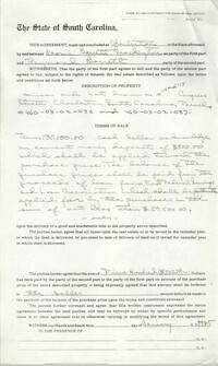 Contract for Sale of Real Estate, State of South Carolina, January 1985