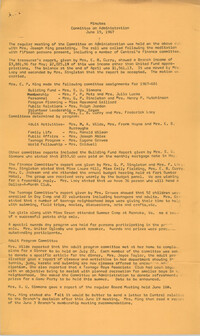 Minutes to the Committee on Administration, Coming Street Y.W.C.A., June 19, 1967