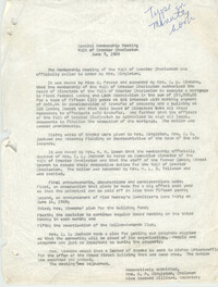 Special Membership Meeting, Y.W.C.A. of Greater Charleston, June 7, 1969