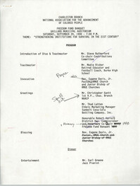 Draft, Program, 1990 Freedom Fund Banquet, Charleston Branch of the NAACP