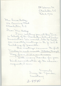 Letter from Inez H. Spencer to Anna D. Kelly, February 2, 1966