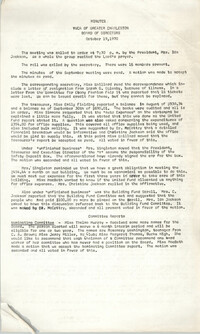 Minutes to the Board of Directors Meeting, Y.W.C.A. of Greater Charleston, October 19, 1970