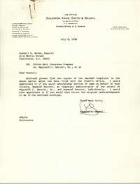 Letter from Raymond S. Baumil to Russell Brown, July 6, 1984