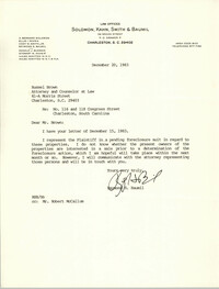 Letter from Raymond S. Baumil to Russell Brown, December 20, 1983