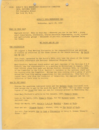 World's Y.W.C.A. Membership Day, April 26, 1950