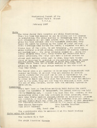 Statistical Report of the Coming Street Y.W.C.A., February 1937