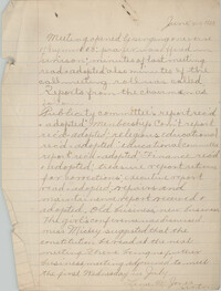 Minutes, Coming Street Y.W.C.A., June 4, 1924