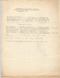 Committee of Management for 1924, Coming Street Y.W.C.A.