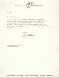 Letter from Flip Porter to Dwight C. James, August 16, 1989