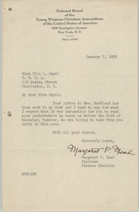 Letter from Margaret P. Mead to Ella L. Smyrl, January 7, 1929