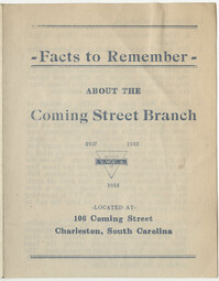 Facts to Remember About The Coming Street Branch, Y.W.C.A.