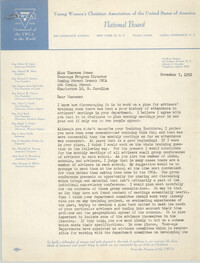 Letter from Kathaleen Carpenter to Theresa Jones, November 7, 1952