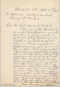 Letter from Anna Biggs Jones to Coming Street Y.W.C.A., April 22, 1929