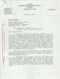 Letter from Raymond S. Baumil to Gus H. Pearlman, March 20, 1985