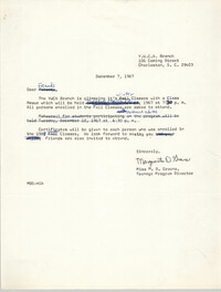Letter from Marguerite D. Greene, December 7, 1967