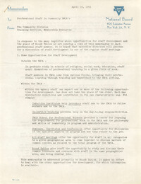 National Board of the Y.W.C.A. Memorandum, April 10, 1951