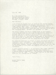 Draft, Letter from Dwight C. James to Linda Johnson-Rice, July 20, 1989
