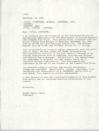 Template, Letter from Dwight C. James, September 10, 1990