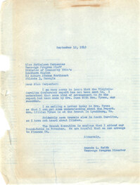 Letter from Amanda Keith to Kathaleen Carpenter, September 12, 1949