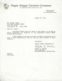 Letter from Robert G. Masche to Dwight James, August 30, 1991