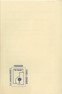 Program, 9th Annual Freedom Fund Dinner, NAACP, S.C. Conference, May 22, 1987